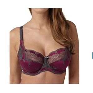 30H Panache Clara Balconnett Bra- Steel/Claret